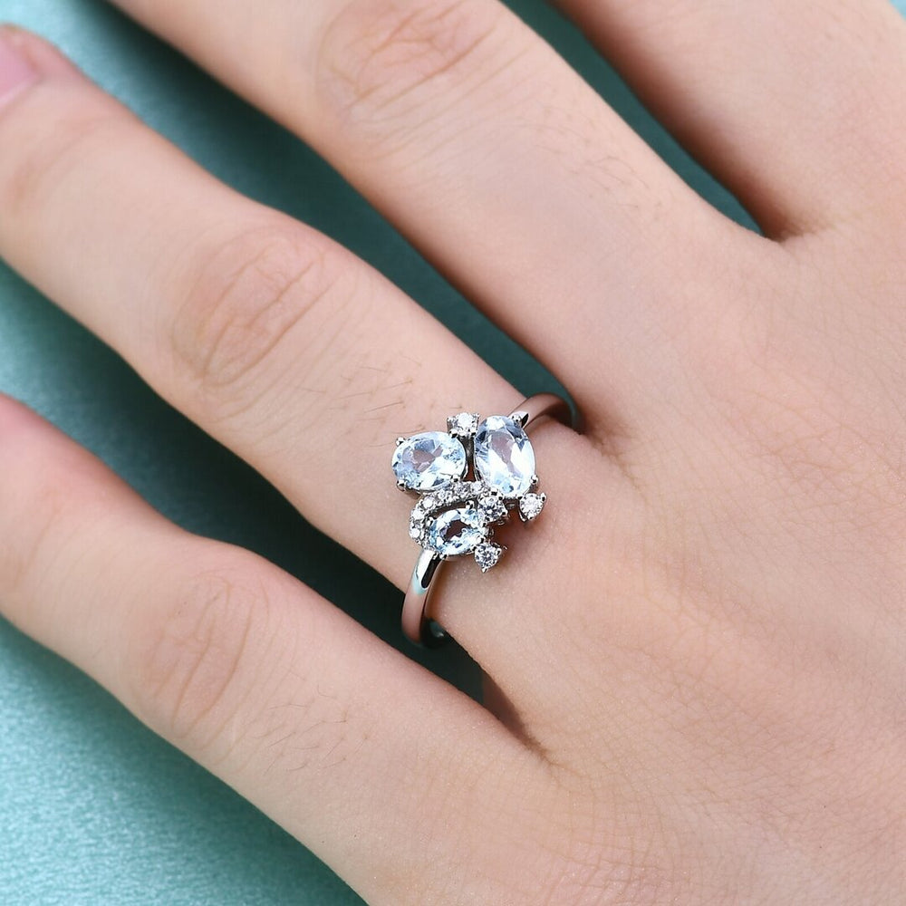 Bague femme dorée ou argentée, trilogie, topaze – Vente Flash Bijoux