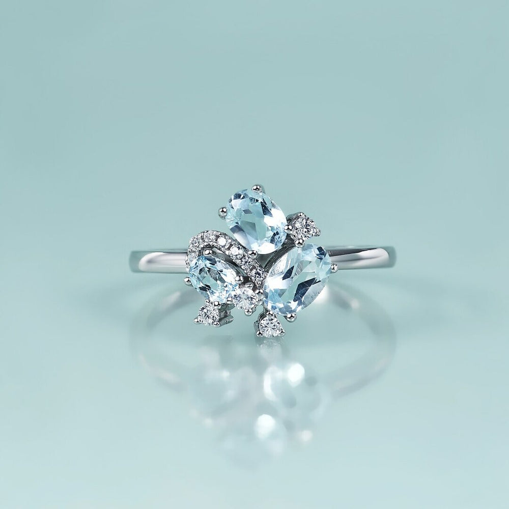 Bague femme dorée ou argentée, trilogie, topaze – Vente Flash Bijoux
