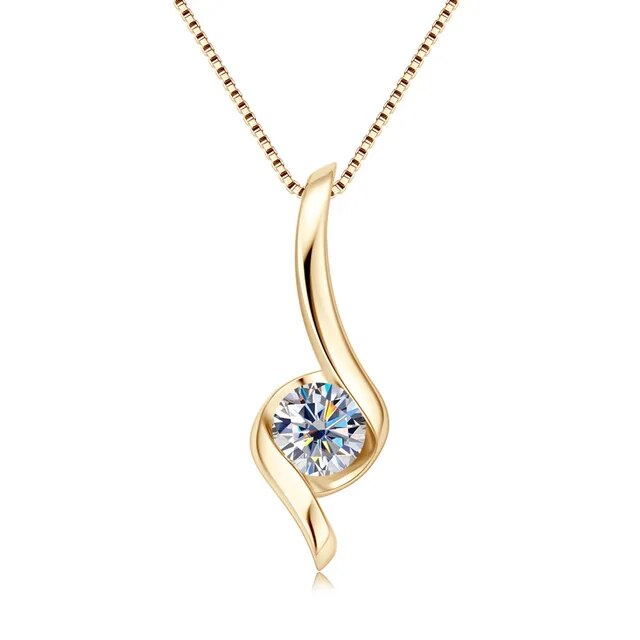 Collier femme doré ou argenté, moissanite – Vente Flash Bijoux