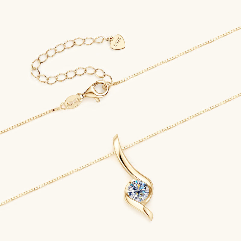 Collier femme doré ou argenté, moissanite – Vente Flash Bijoux