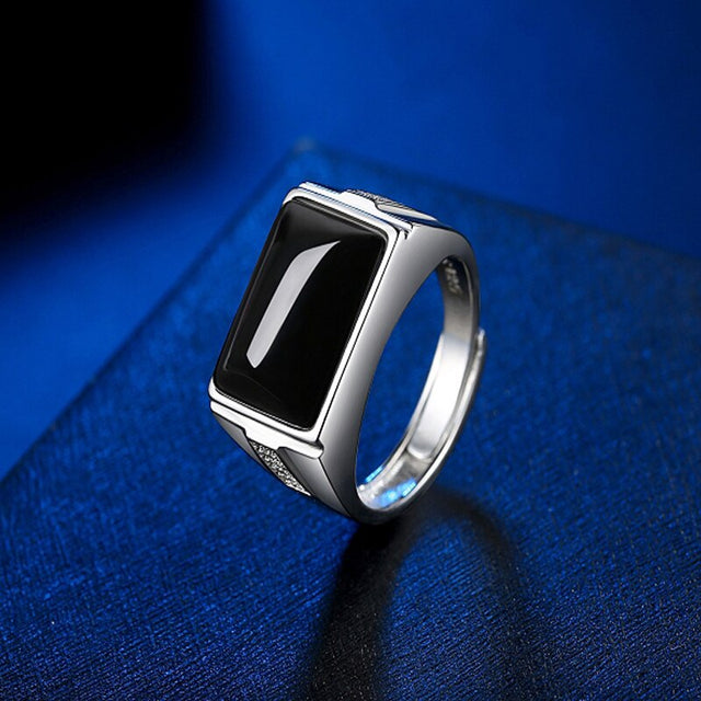 Bague homme argentée, zircon cubique, ajustable, vintage – Vente Flash Bijoux