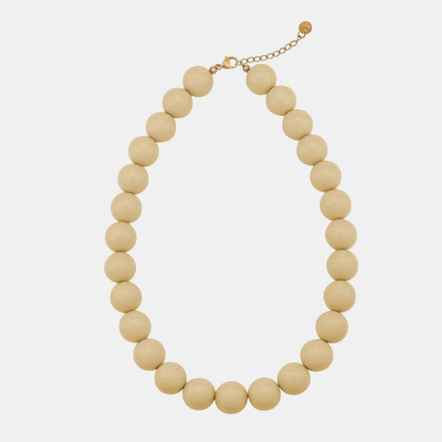 Collier court à grosses perles colorées