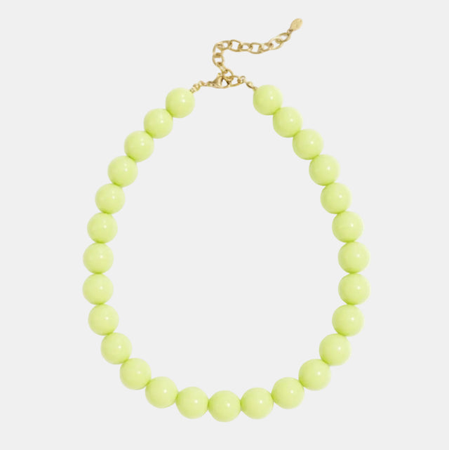 Collier court à grosses perles colorées