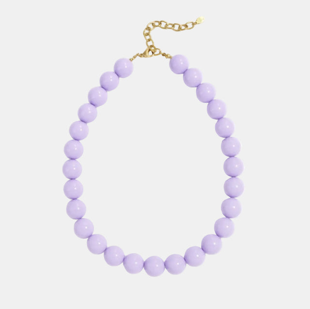 Collier court à grosses perles colorées