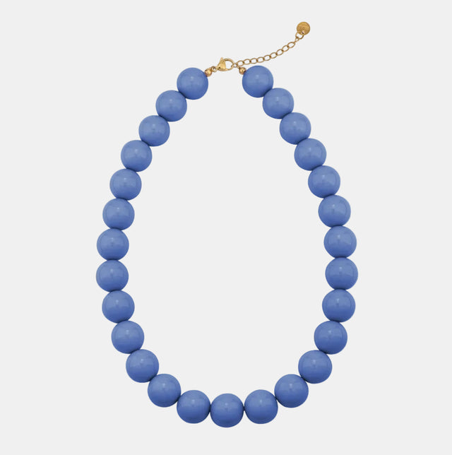 Collier court à grosses perles colorées