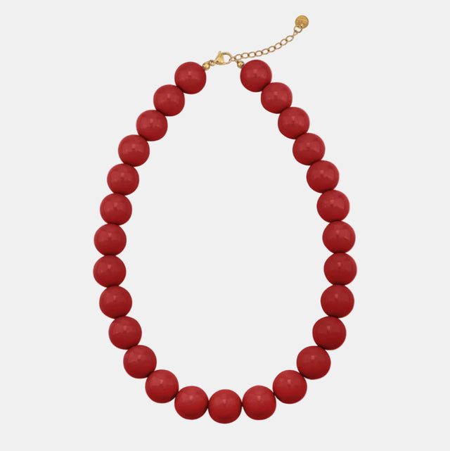 Collier court à grosses perles colorées