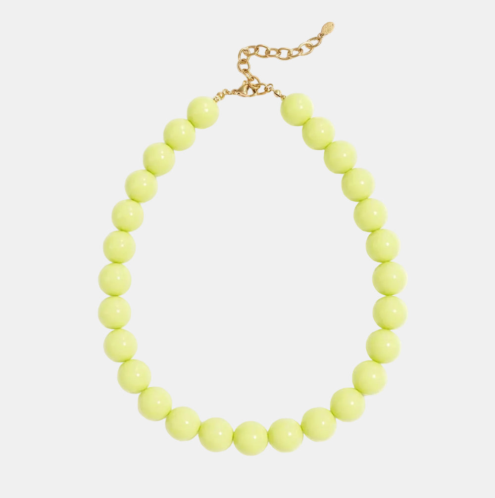 Collier court à grosses perles colorées