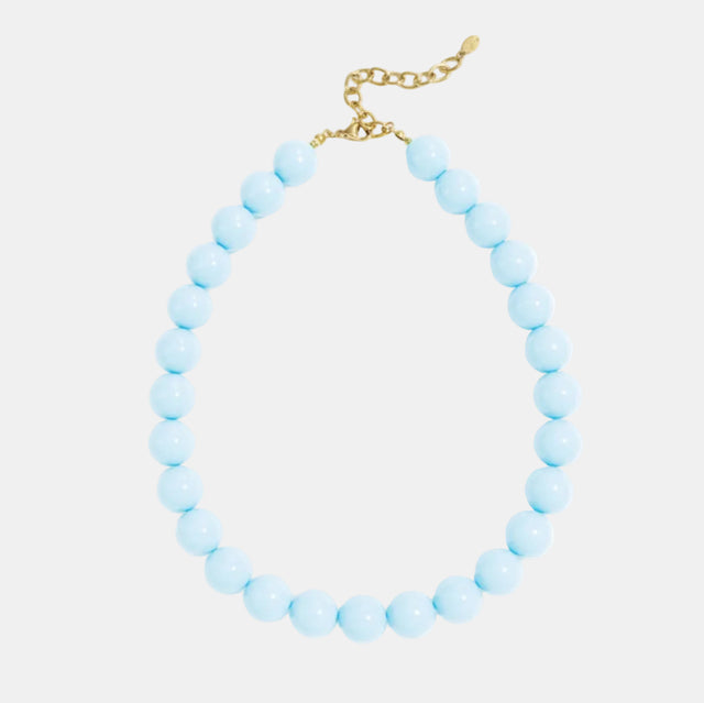Collier court à grosses perles colorées