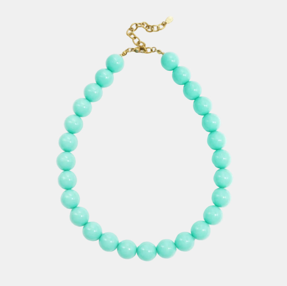 Collier court à grosses perles colorées