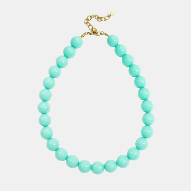 Collier court à grosses perles colorées