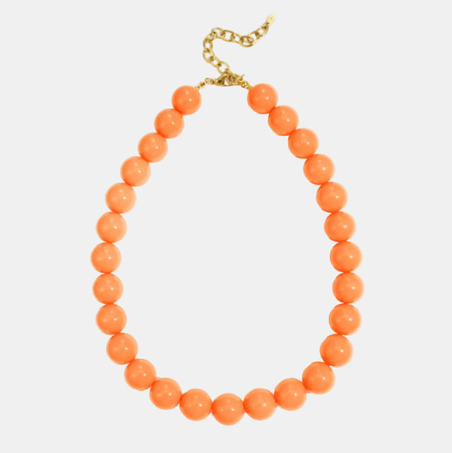 Collier court à grosses perles colorées