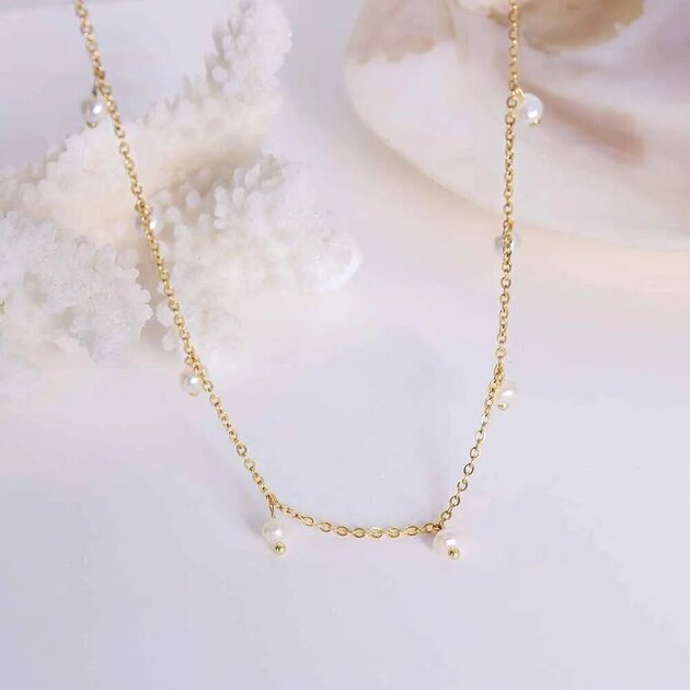 Collier femme doré, ras du cou, perles – Vente Flash Bijoux