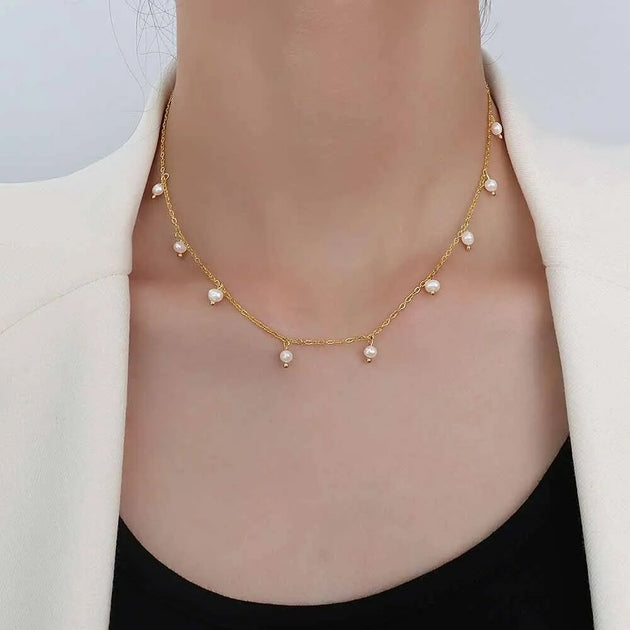 Collier femme doré, ras du cou, perles – Vente Flash Bijoux