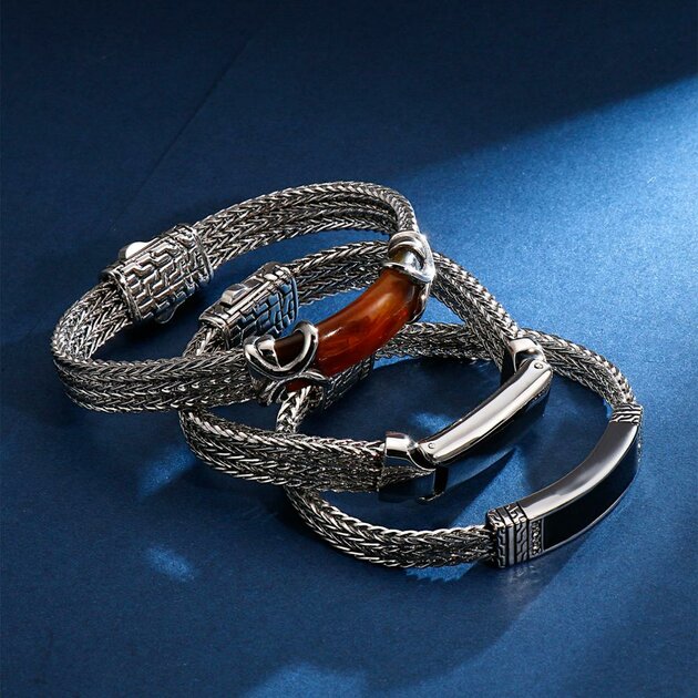 Bracelet homme acier inoxydable, maille cubaine – Vente Flash Bijoux