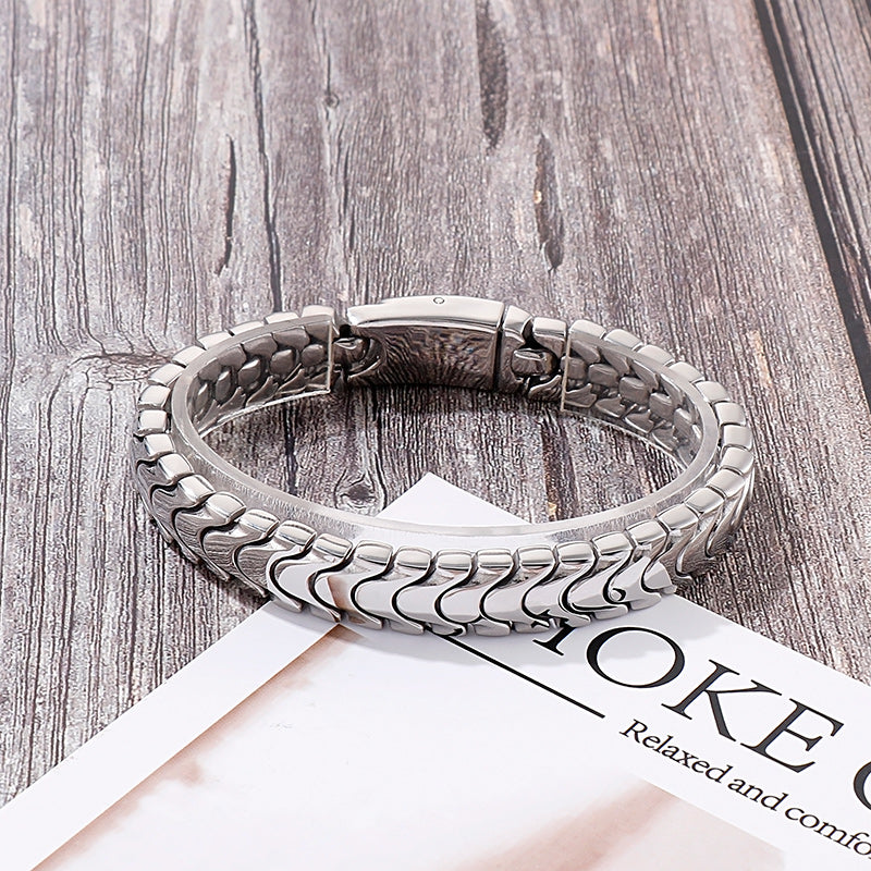 Bracelet homme acier inoxydable, chaîne, vintage – Vente Flash Bijoux