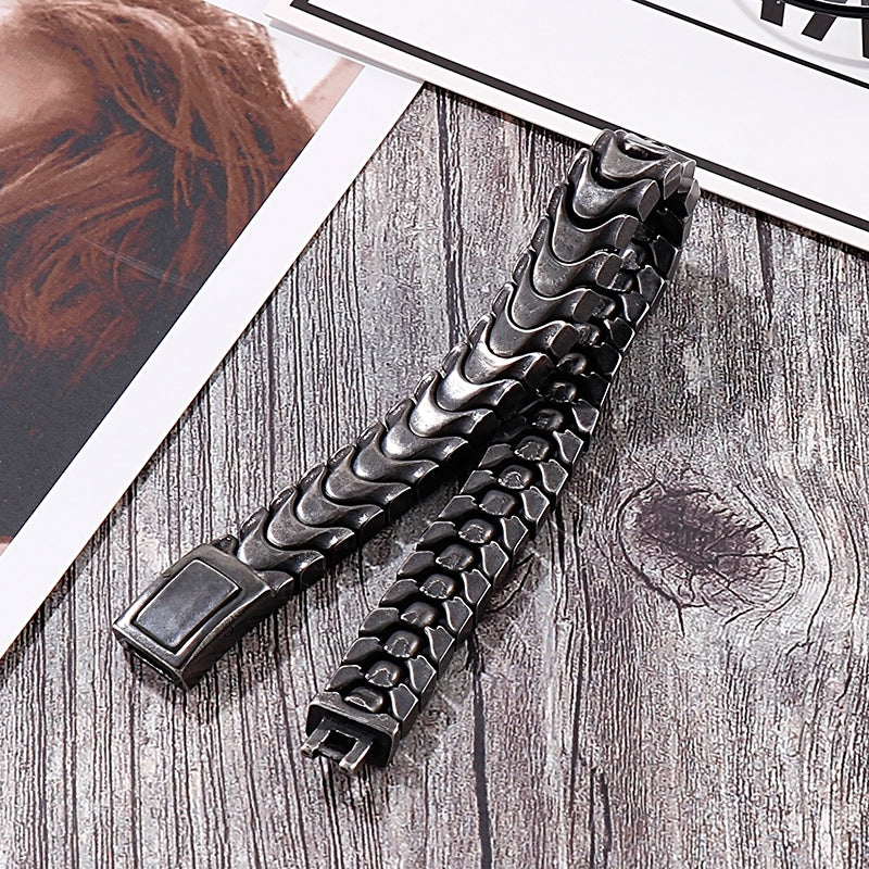 Bracelet homme acier inoxydable, chaîne, vintage – Vente Flash Bijoux