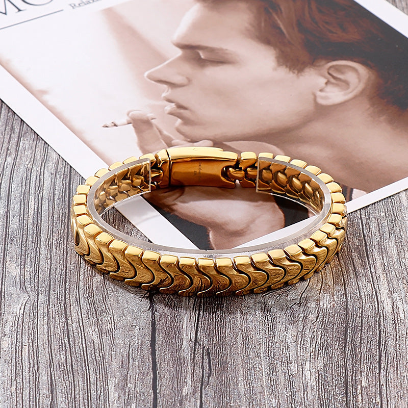 Bracelet homme acier inoxydable, chaîne, vintage – Vente Flash Bijoux