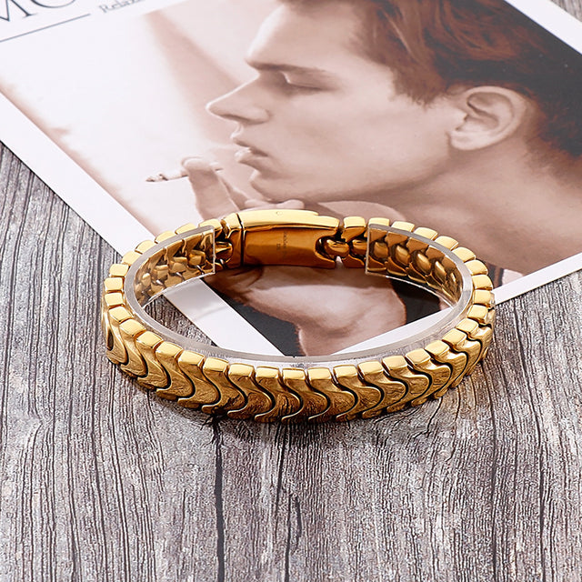 Bracelet homme acier inoxydable, chaîne, vintage – Vente Flash Bijoux