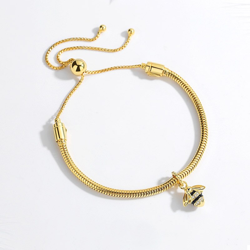 Bracelet femme doré, serpent, perles – Vente Flash Bijoux