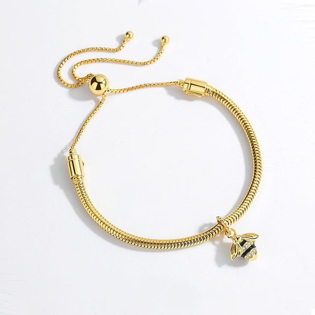 Bracelet femme doré, serpent, perles – Vente Flash Bijoux