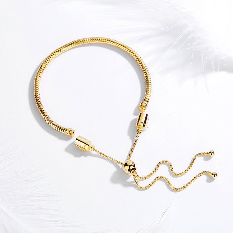 Bracelet femme doré, serpent, perles – Vente Flash Bijoux