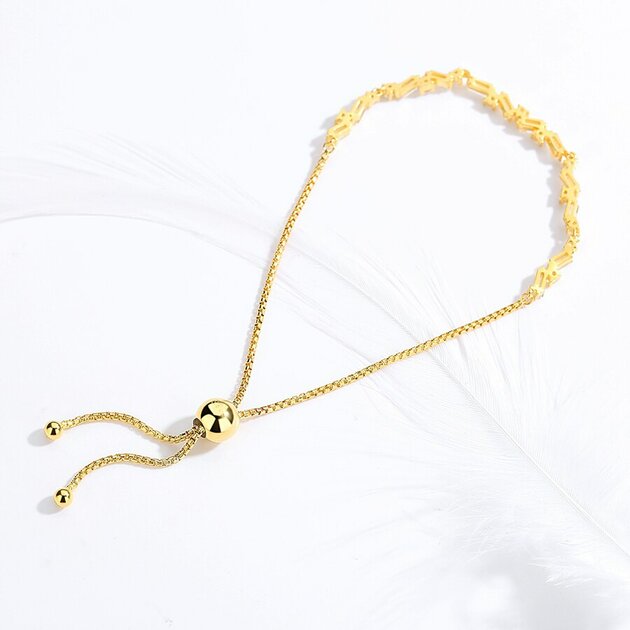 Bracelet femme doré rose, chaîne, zircon cubique – Vente Flash Bijoux