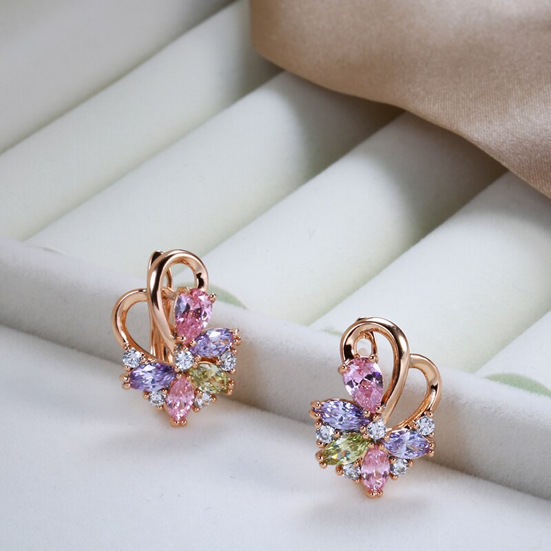Boucles d'oreilles zircon cubique, raffiné – Vente Flash Bijoux