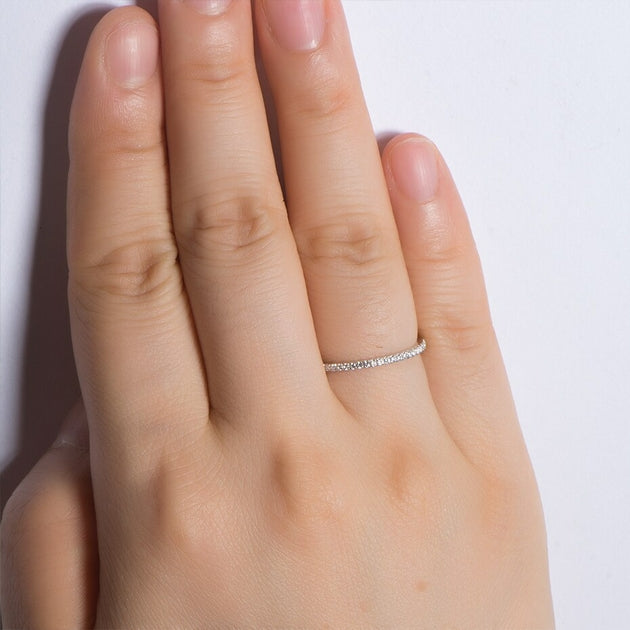 Bague femme argentée, zircon cubique, graphique – Vente Flash Bijoux