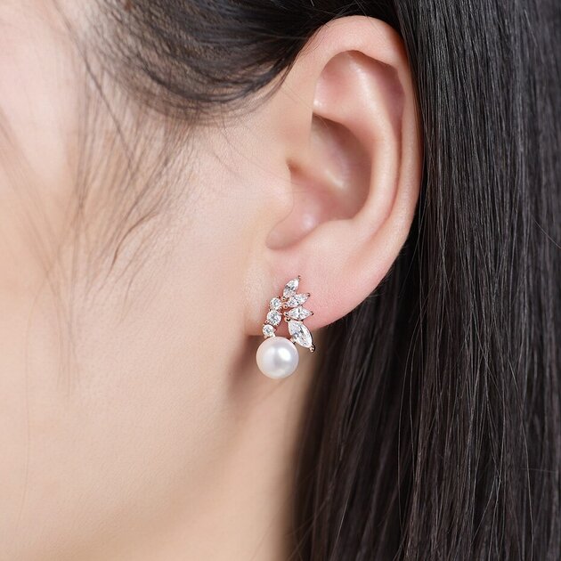 Boucles d'oreilles dorées, perles, délicat – Vente Flash Bijoux