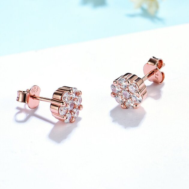 Boucles d'oreilles dorées ou argentées, zircon cubique, raffiné – Vente Flash Bijoux