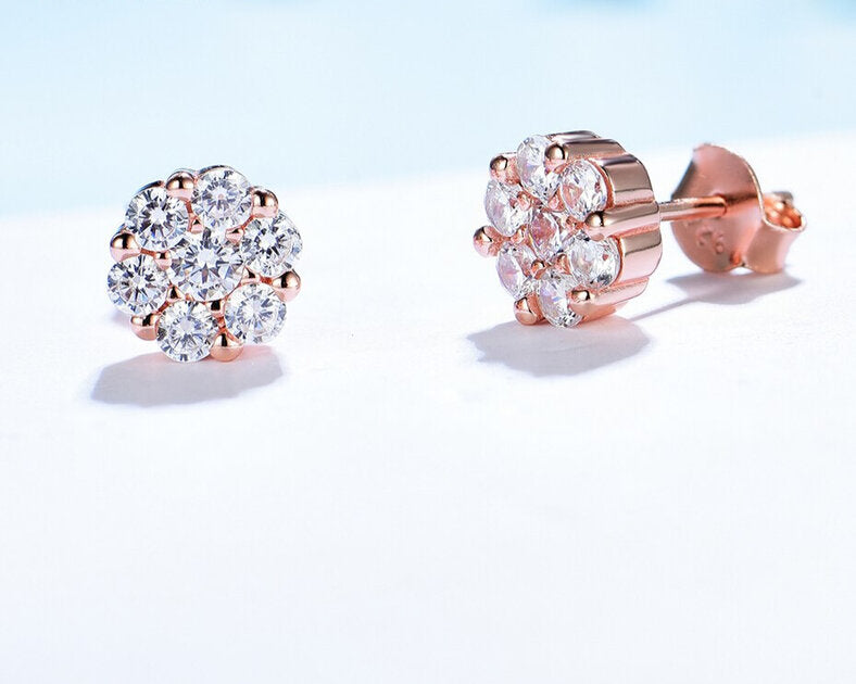 Boucles d'oreilles dorées ou argentées, zircon cubique, raffiné – Vente Flash Bijoux