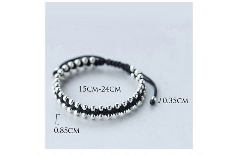 Bracelet femme argenté, chaîne, perles, minimaliste – Vente Flash Bijoux