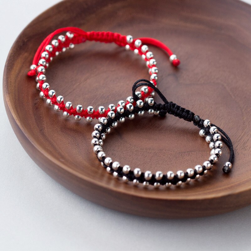Bracelet femme argenté, chaîne, perles, minimaliste – Vente Flash Bijoux