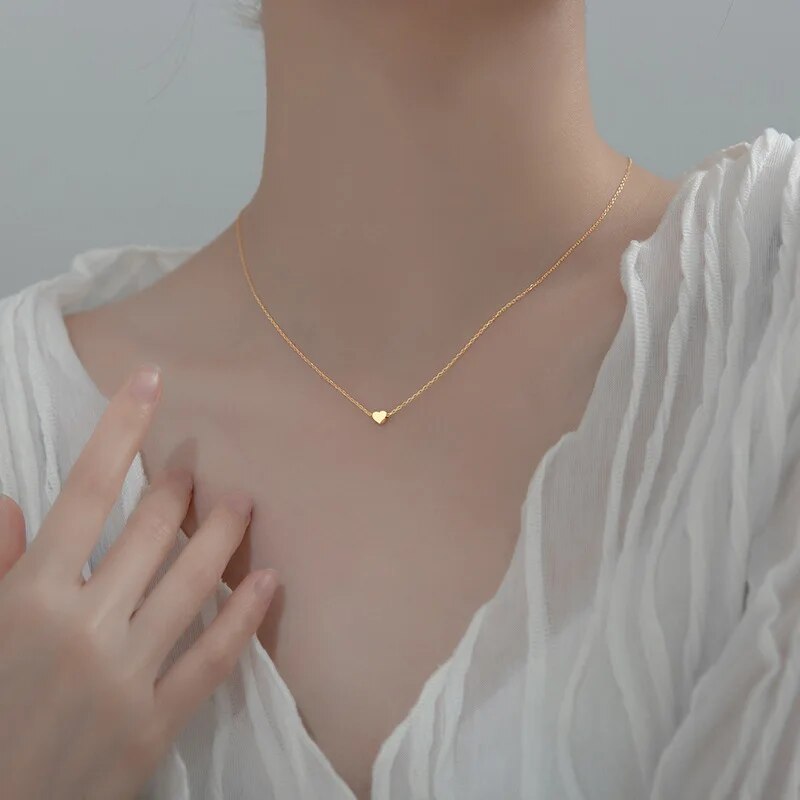 Collier femme doré, cœur, minimaliste – Vente Flash Bijoux