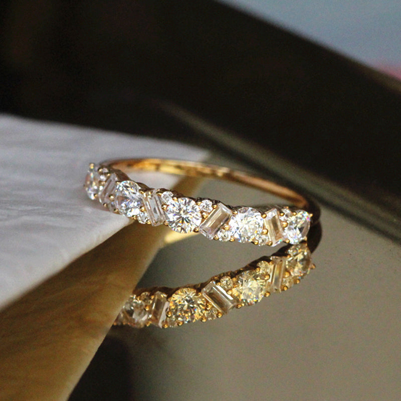 Bague femme dorée, zircon cubique, chic – Vente Flash Bijoux