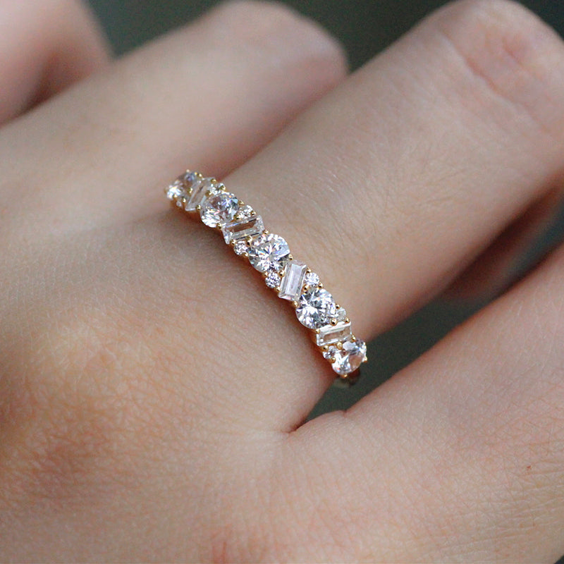 Bague femme dorée, zircon cubique, chic – Vente Flash Bijoux