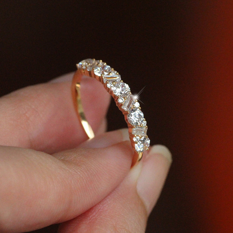 Bague femme dorée, zircon cubique, chic – Vente Flash Bijoux