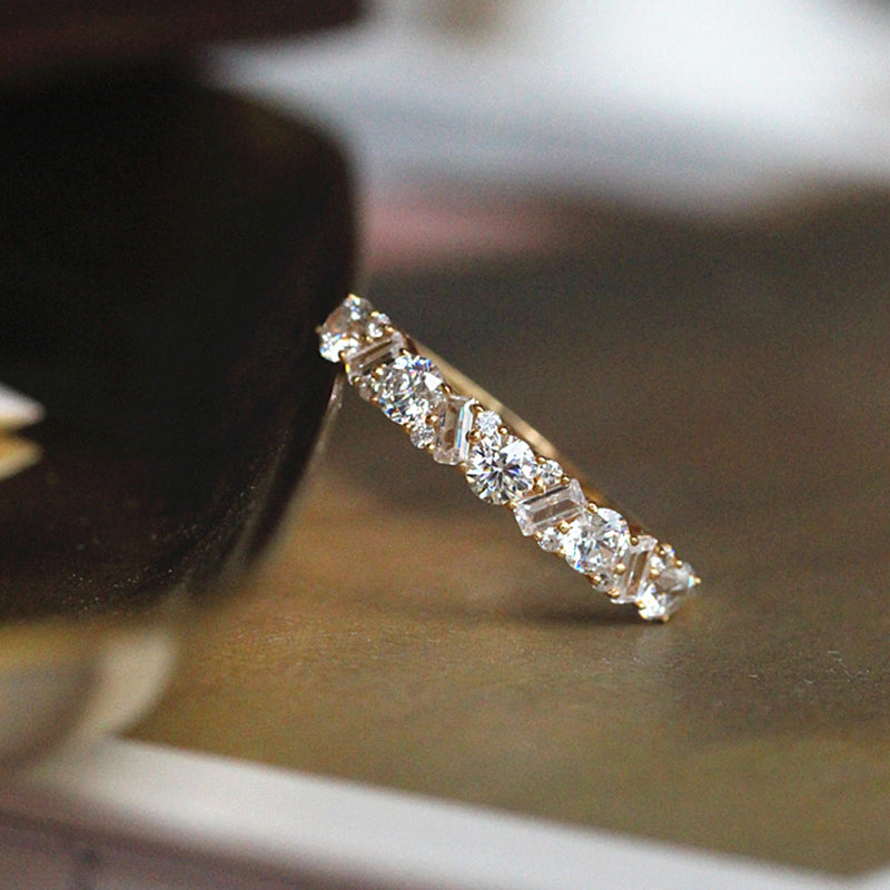 Bague femme dorée, zircon cubique, chic – Vente Flash Bijoux