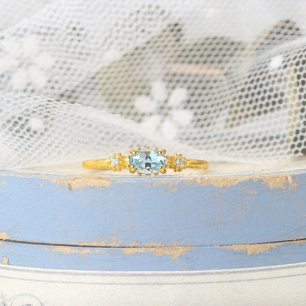 Bague étoile argentée, topaze naturelle– Vente Flash Bijoux
