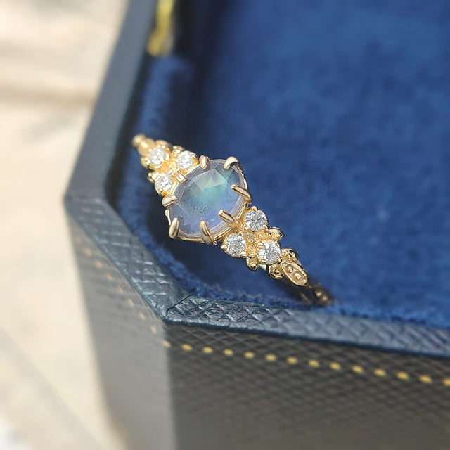 Bague femme dorée, zircon cubique, raffiné, romantique – Vente Flash Bijoux