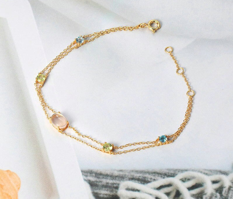 Bracelet femme doré, topaze, tendance – Vente Flash Bijoux