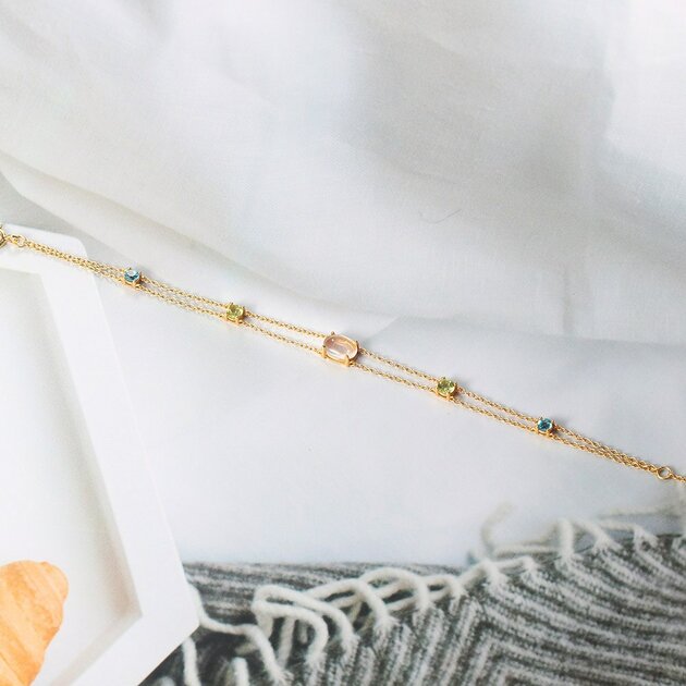 Bracelet femme doré, topaze, tendance – Vente Flash Bijoux