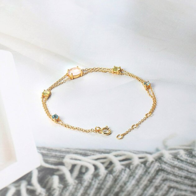 Bracelet femme doré, topaze, tendance – Vente Flash Bijoux