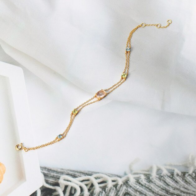 Bracelet femme doré, topaze, tendance – Vente Flash Bijoux