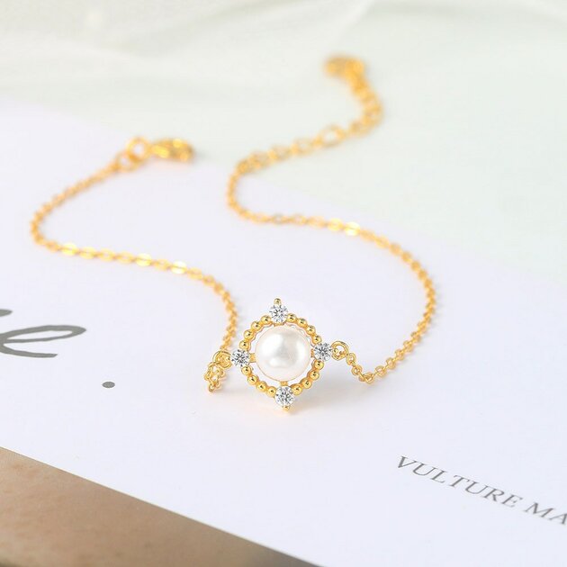 Bracelet femme doré, perles, raffiné, tendance – Vente Flash Bijoux
