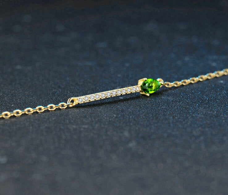 Bracelet femme doré, goutte, diopside – Vente Flash Bijoux