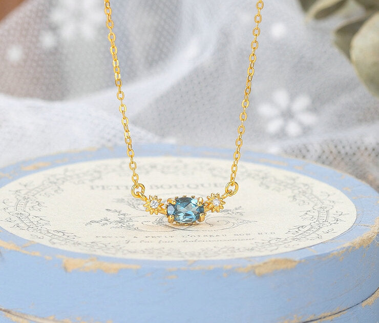 Collier femme doré, étoile, topaze – Vente Flash Bijoux