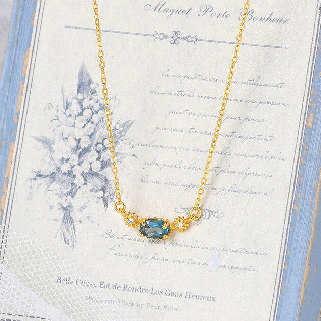 Collier femme doré, étoile, topaze – Vente Flash Bijoux