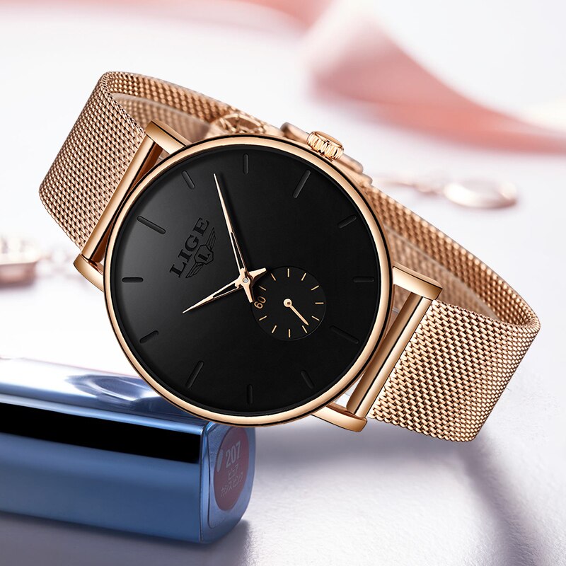 Montre femme acier inoxydable, à quartz, bracelet acier, raffiné – Vente Flash Bijoux