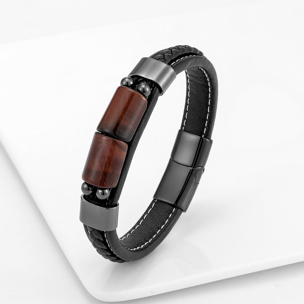 Bracelet femme acier inoxydable, chaîne, œil de tigre – Vente Flash Bijoux